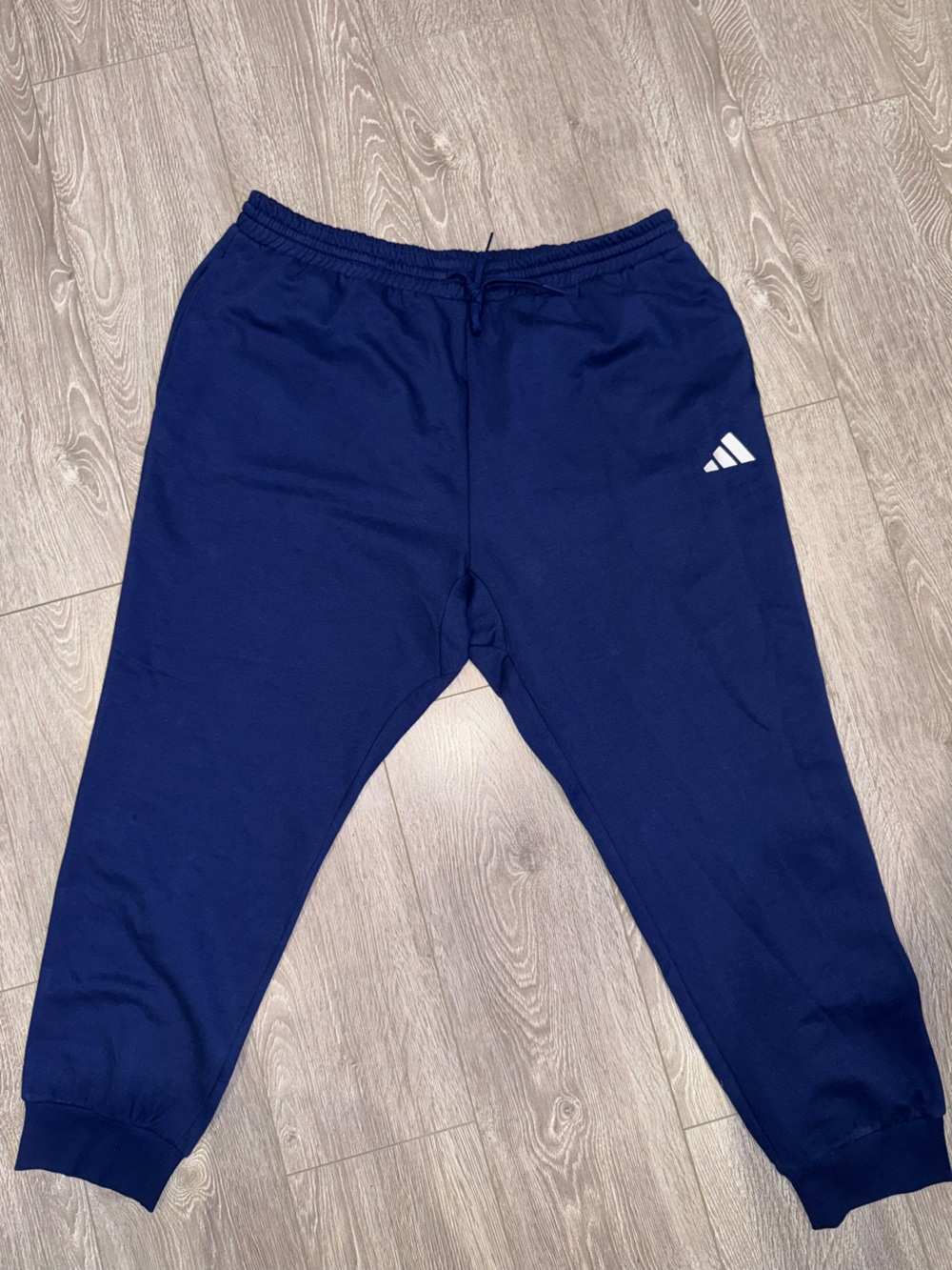adidas Navy Blue Men's Jogger Sweatpants with Logo Athleisure Cozy Comfort
